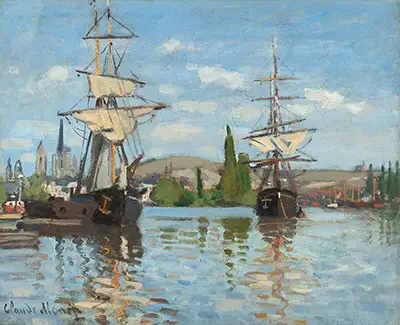 Ships Riding on the Seine at Rouen Claude Monet